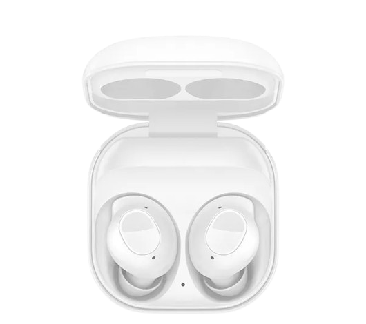 Samsung Galaxy Buds FE bežične slušalice bele boje, sa aktivnom eliminacijom buke, ergonomskim dizajnom i dugotrajnim trajanjem baterije.